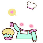可爱厨师服与美味纸杯蛋糕