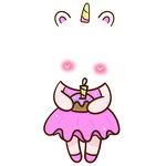 可爱独角兽女孩捧蛋糕