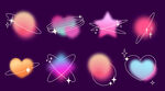 梦幻爱心星星图案