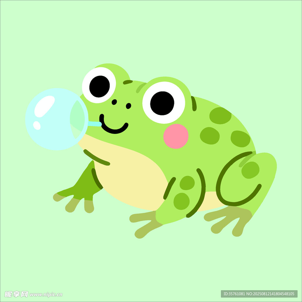 青蛙创意抽象儿童手绘插画