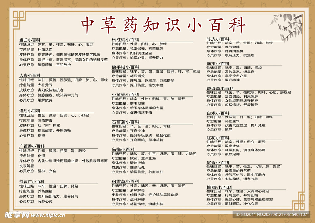 中草药知识宣传栏