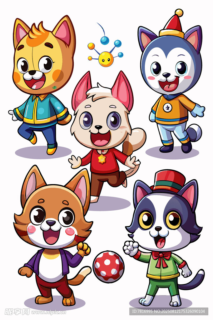 可爱卡通猫咪角色集合