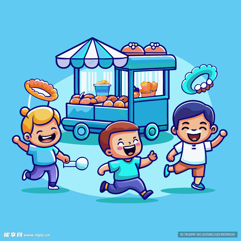 孩子们欢快玩耍的街头场景