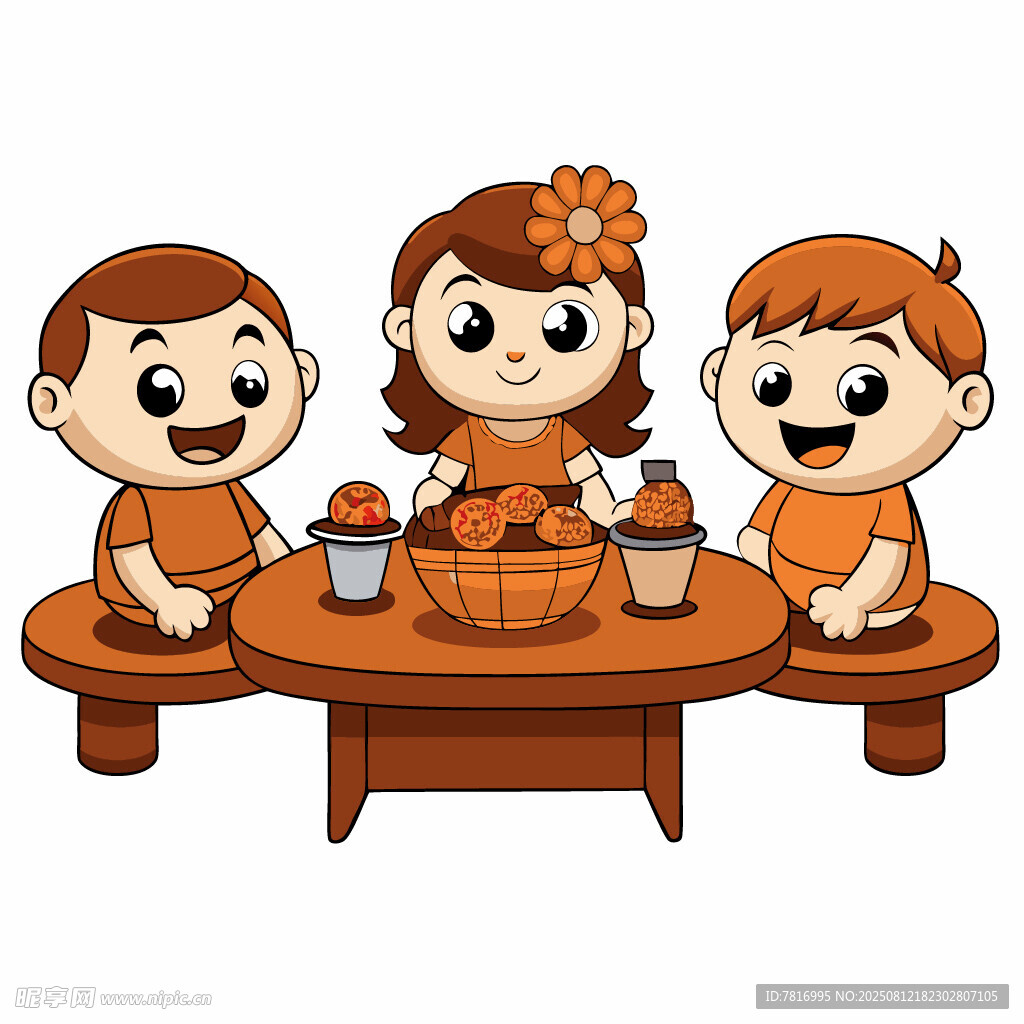 孩子们围坐桌前欢乐用餐