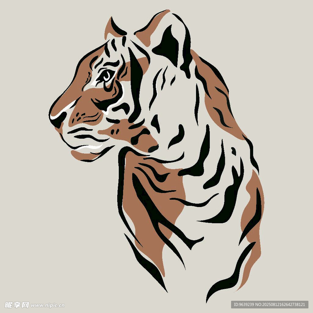 老虎插画 