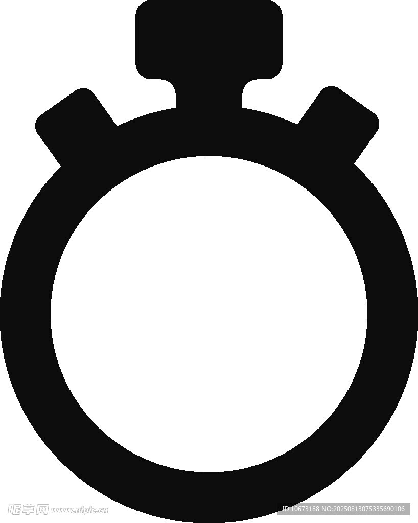 简约黑色秒表图标