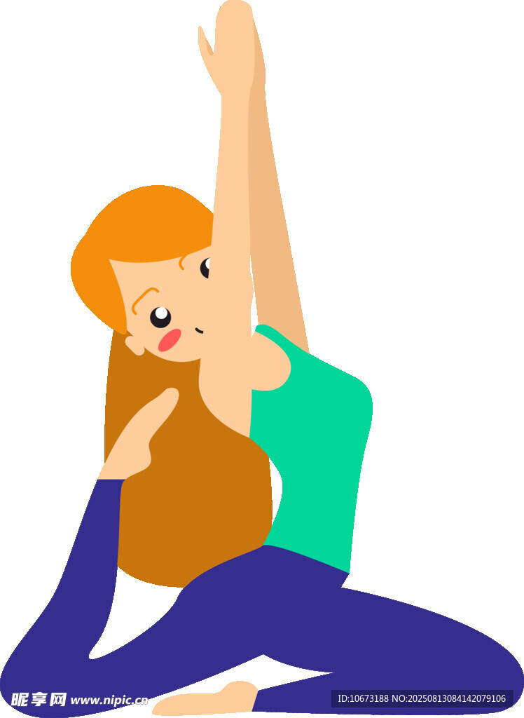 女子优雅做瑜伽姿势