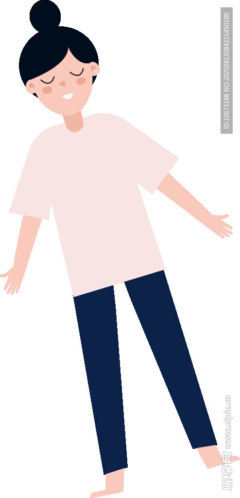 伸展的休闲女孩