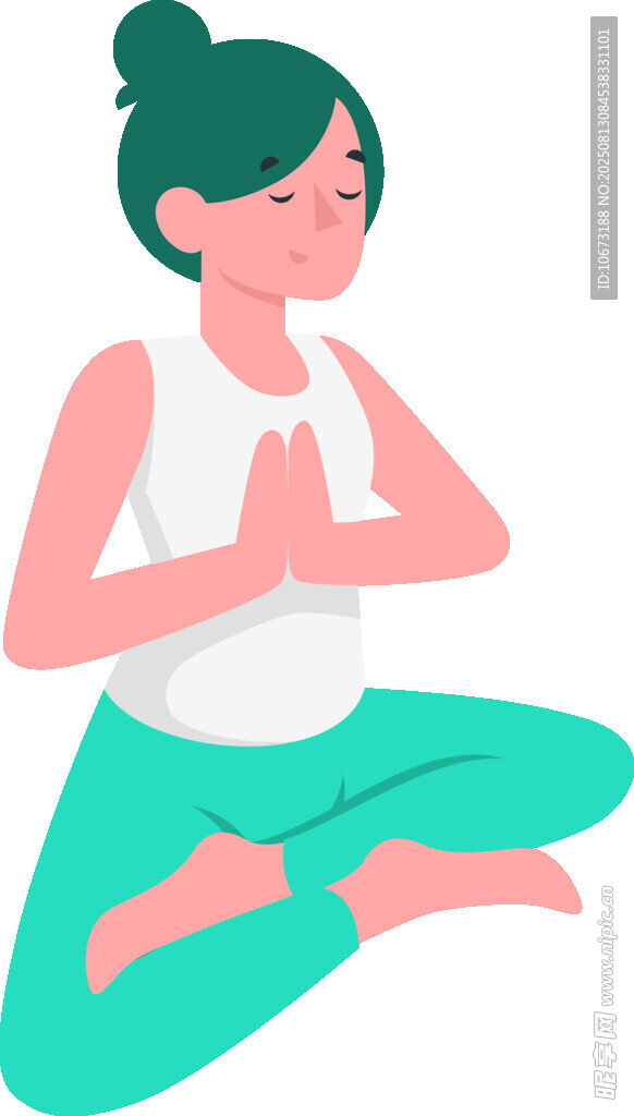 女子静坐冥想练瑜伽