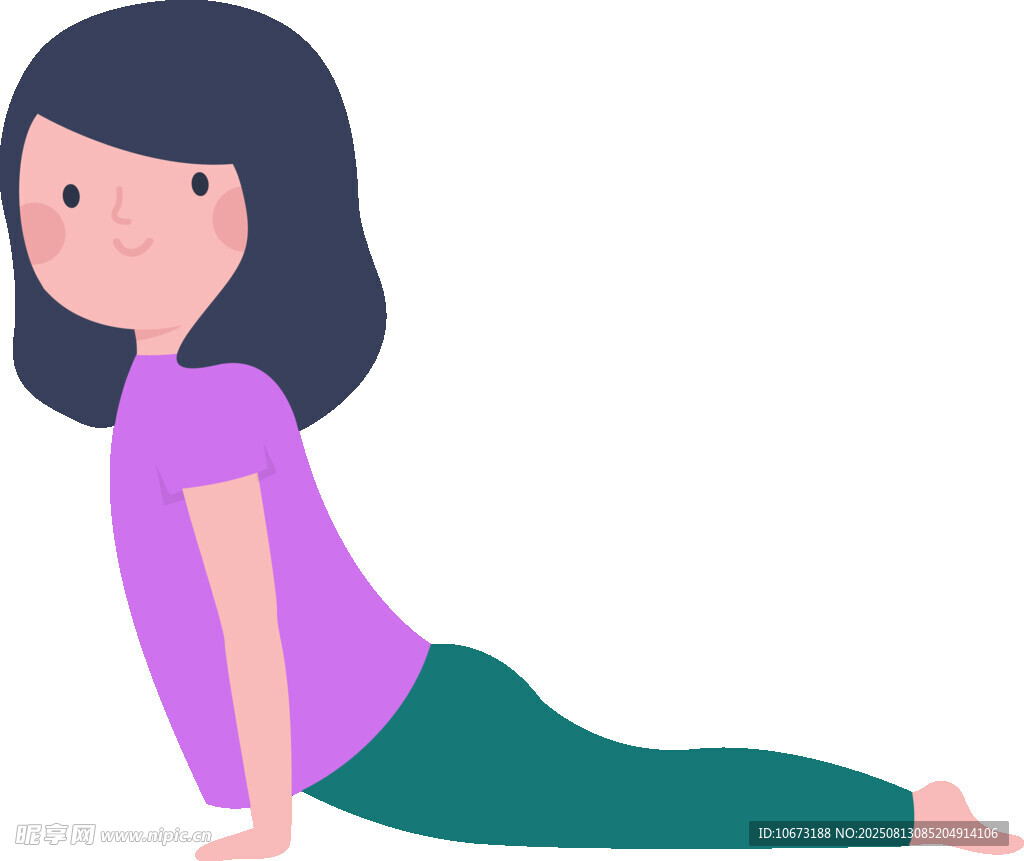 女孩做瑜伽伸展姿势