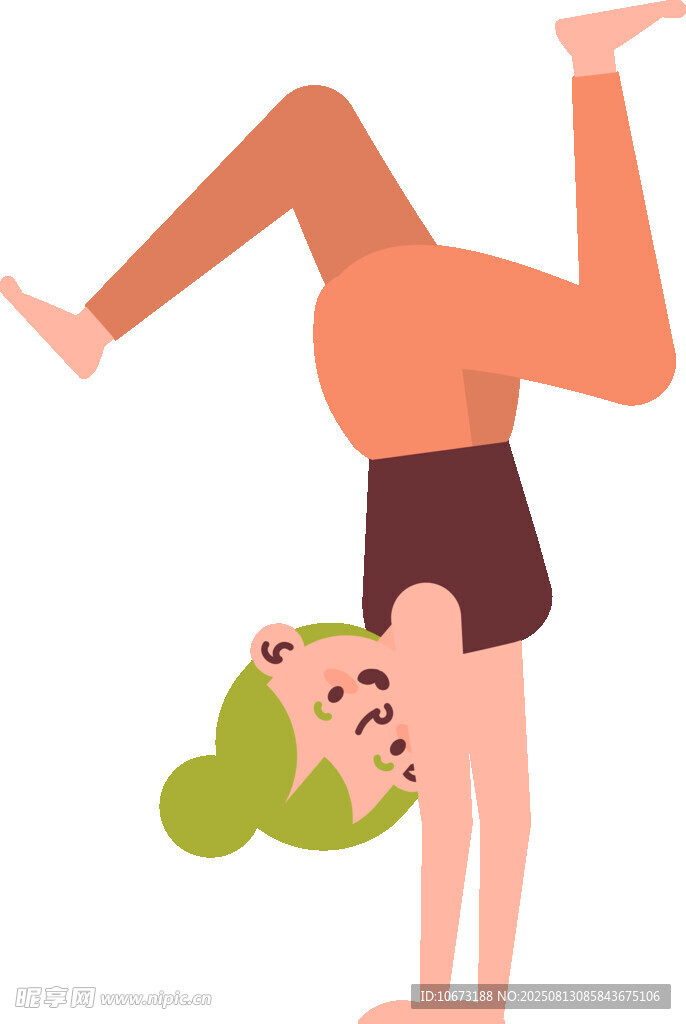 女子倒立瑜伽姿势展示