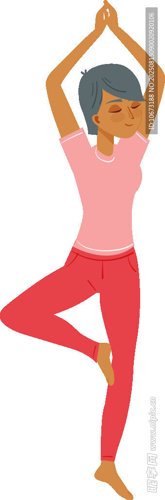 女子单腿站立做瑜伽动作