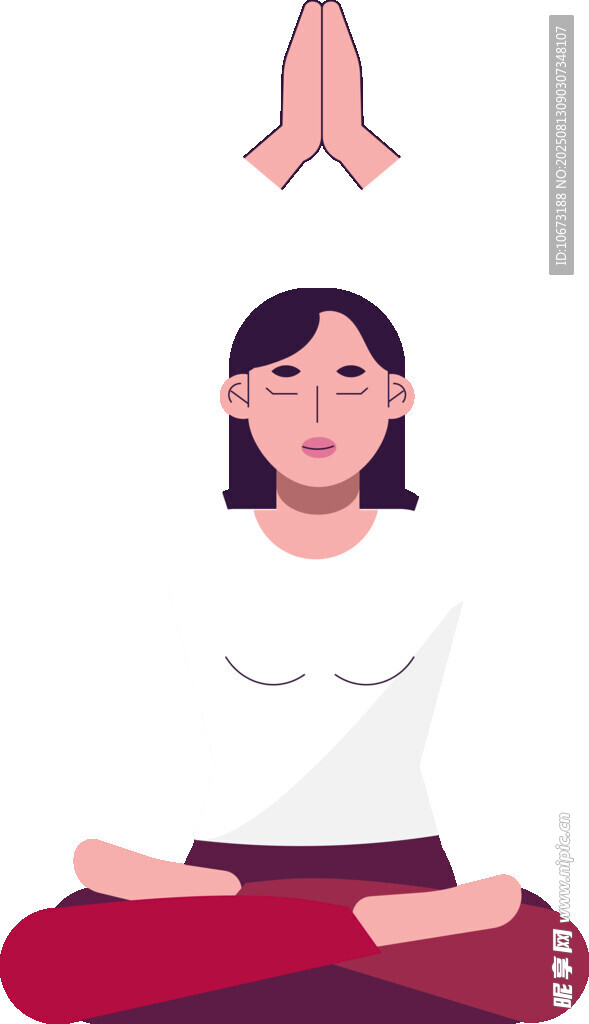 女子静坐冥想姿态
