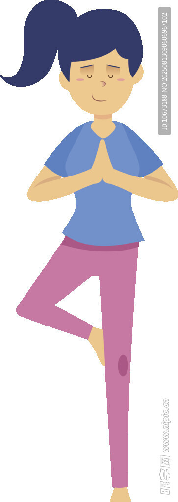 女孩做瑜伽姿势