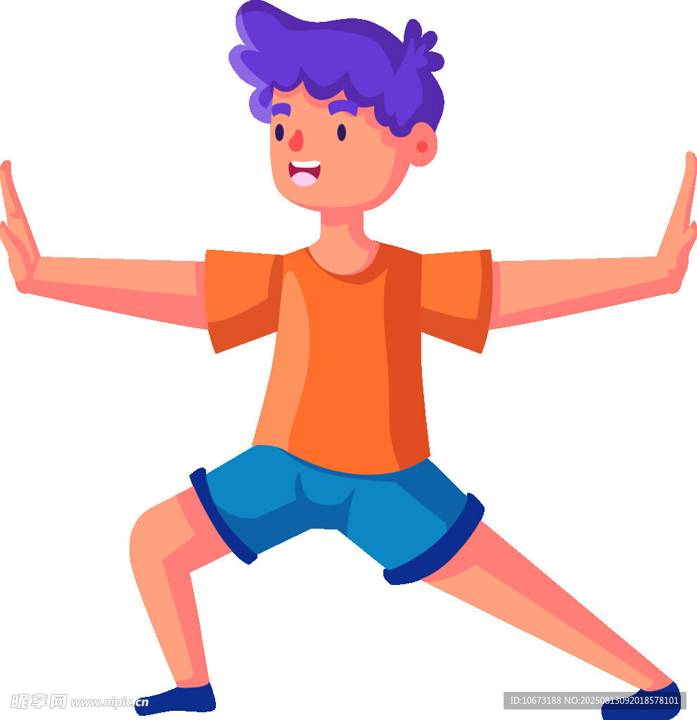 活力少年做伸展运动