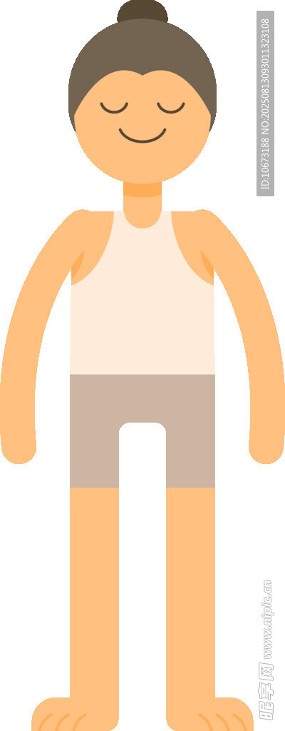 闭眼放松的卡通人物形象
