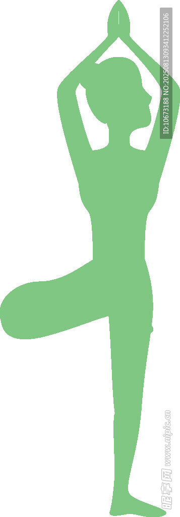 绿色瑜伽姿势剪影