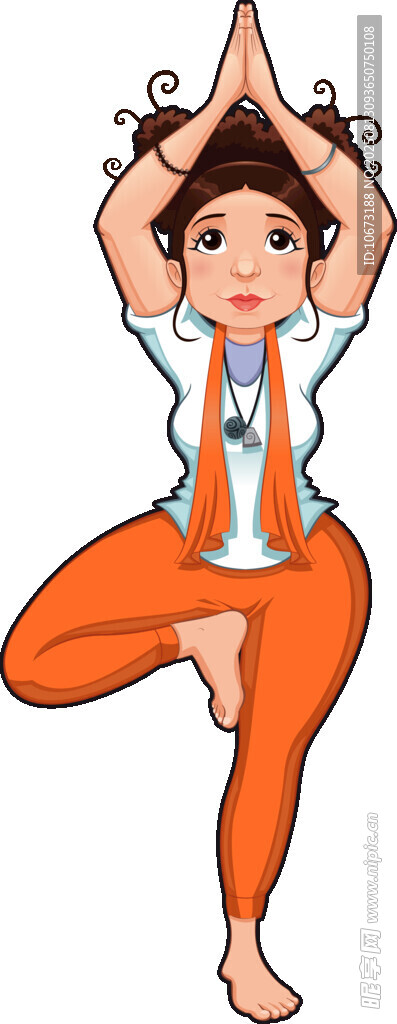 女孩做瑜伽姿势