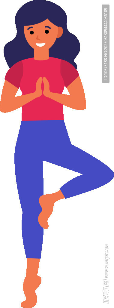 女子专注做瑜伽
