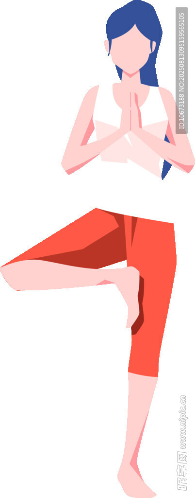 女子单腿瑜伽平衡姿态