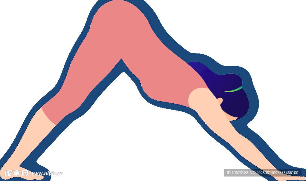 女性瑜伽三角伸展姿势