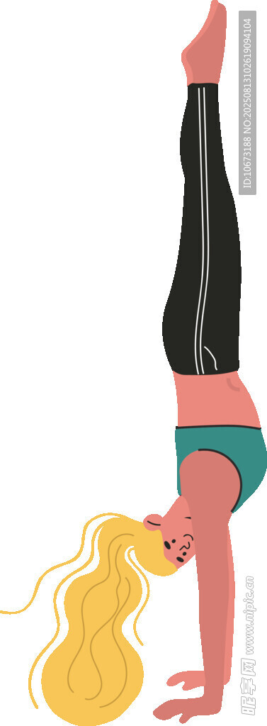 女子倒立展现瑜伽之美