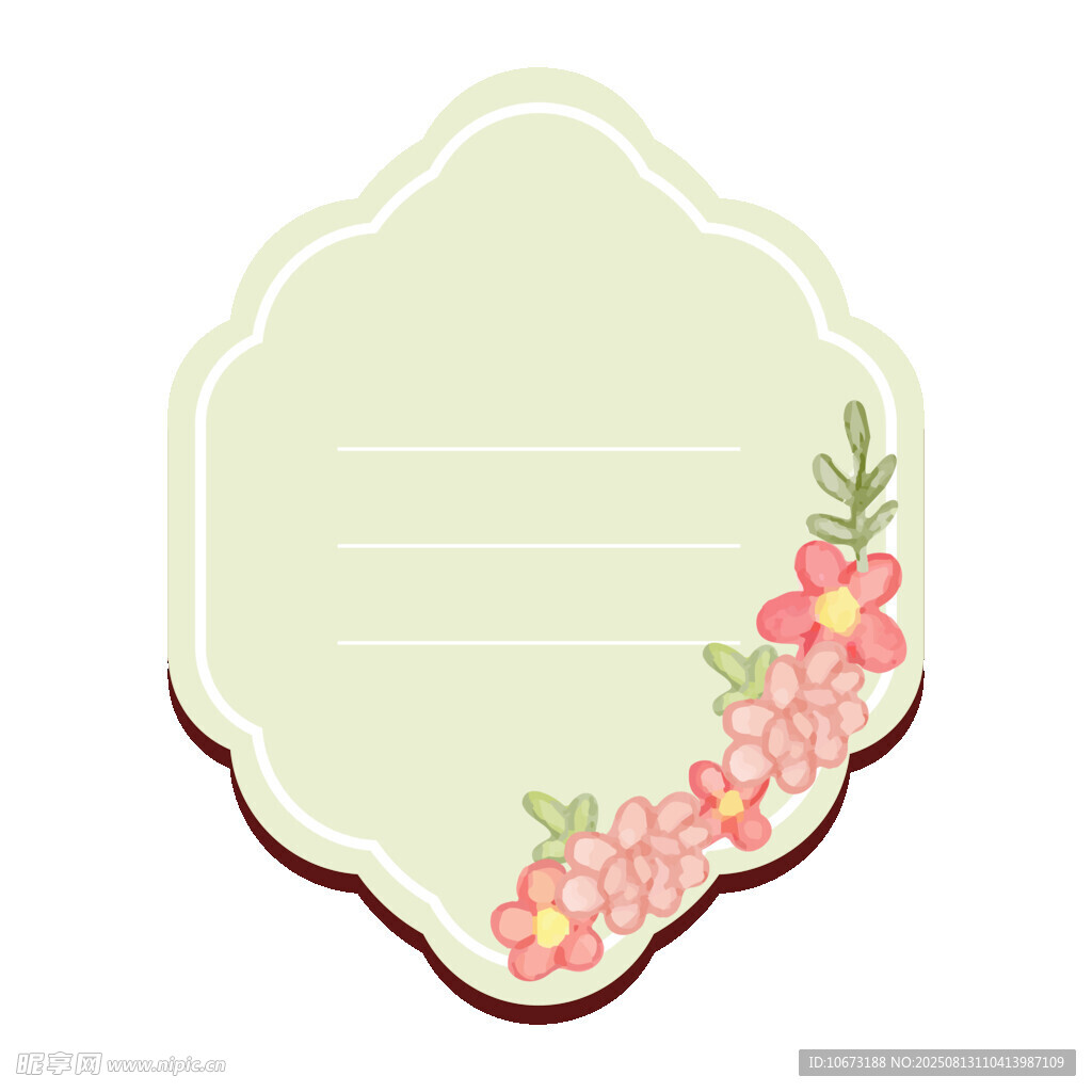 花卉装饰标签设计素材