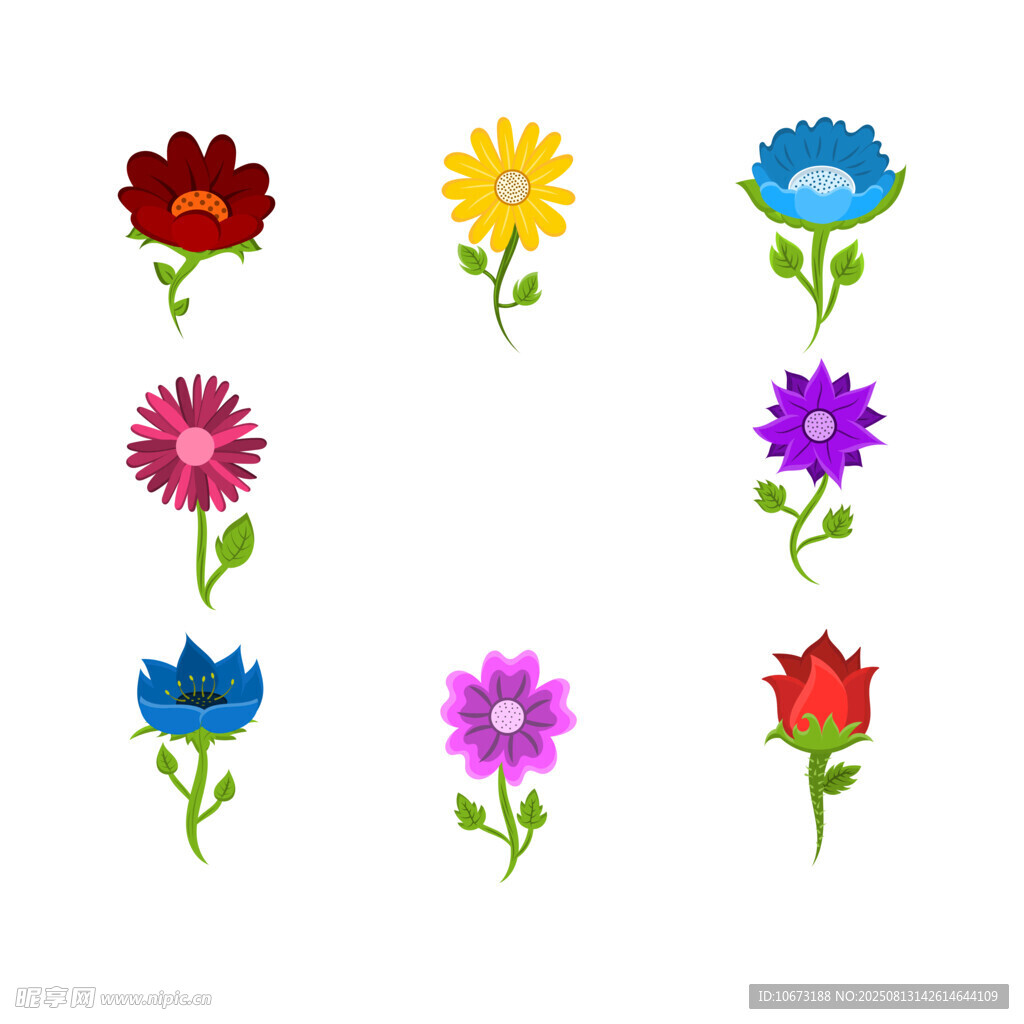 多彩花朵插画