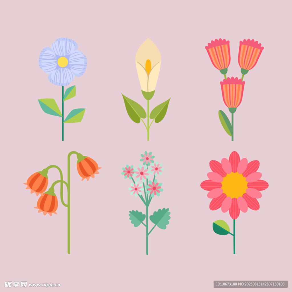 可爱手绘花卉图案集合
