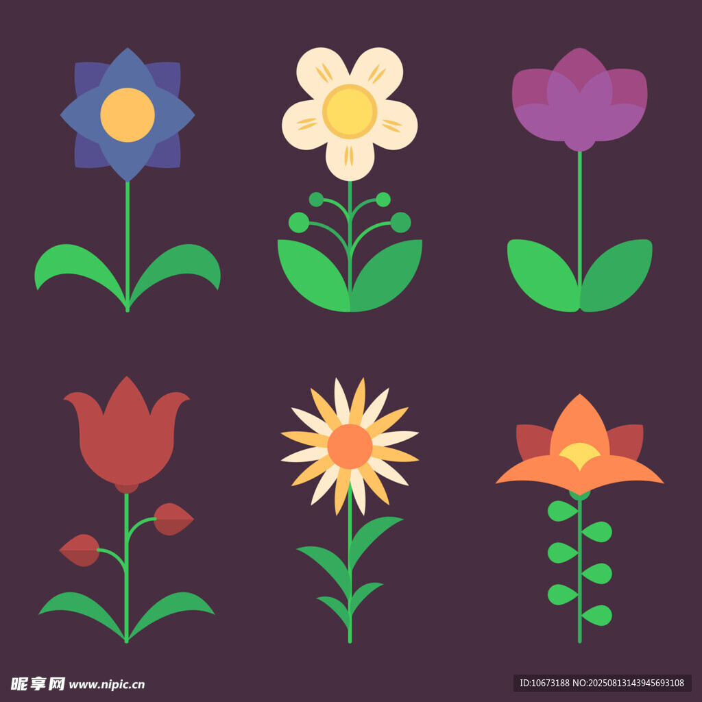 多彩手绘花卉图案集合