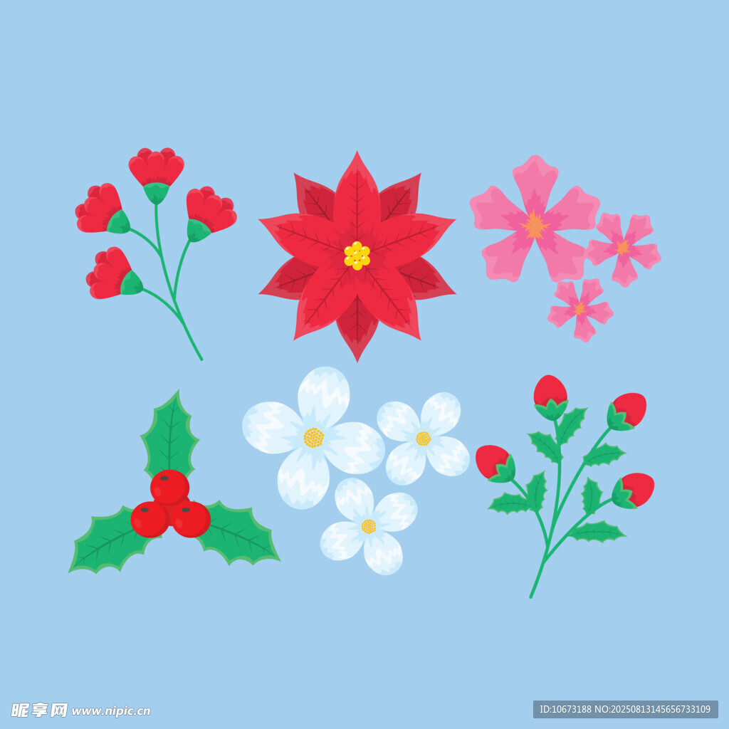 多彩花卉图案集合