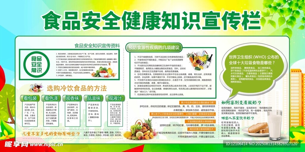 食品安全健康知识宣传栏