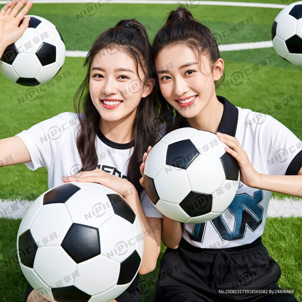女明星白鹿和李一桐足球宝贝写真