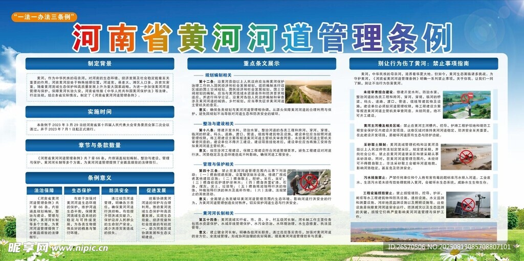 黄河河道管理展板