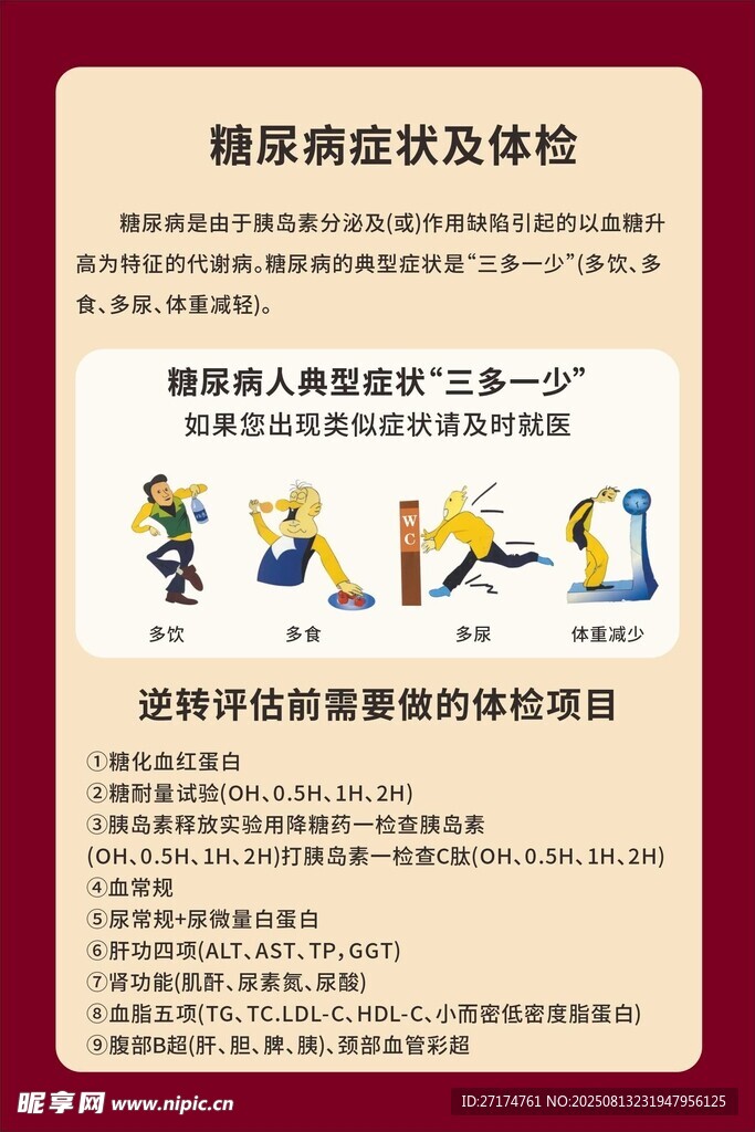 糖尿病的症状冀体检