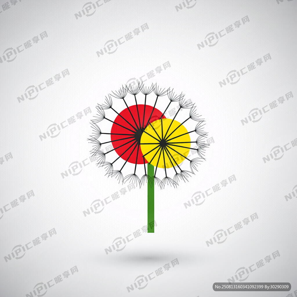 表现蒲公英的简单符号