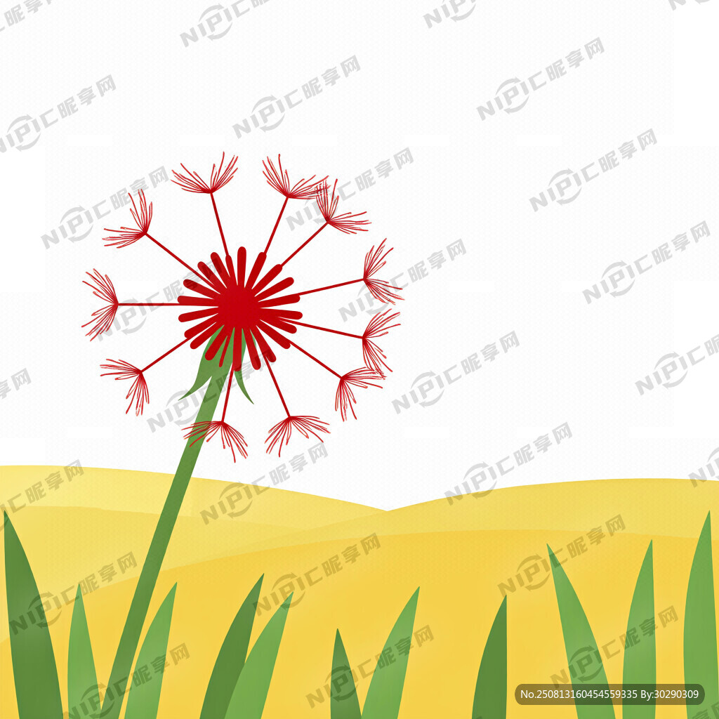 表现蒲公英的简单符号