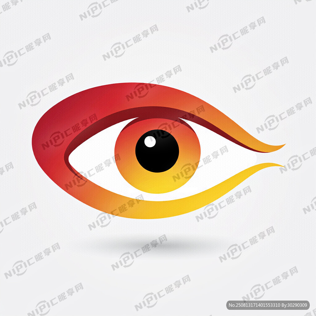 表现眼睛视野的抽象绘画商标