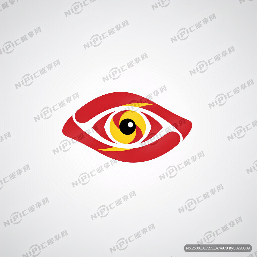 表现眼睛视野的抽象绘画商标