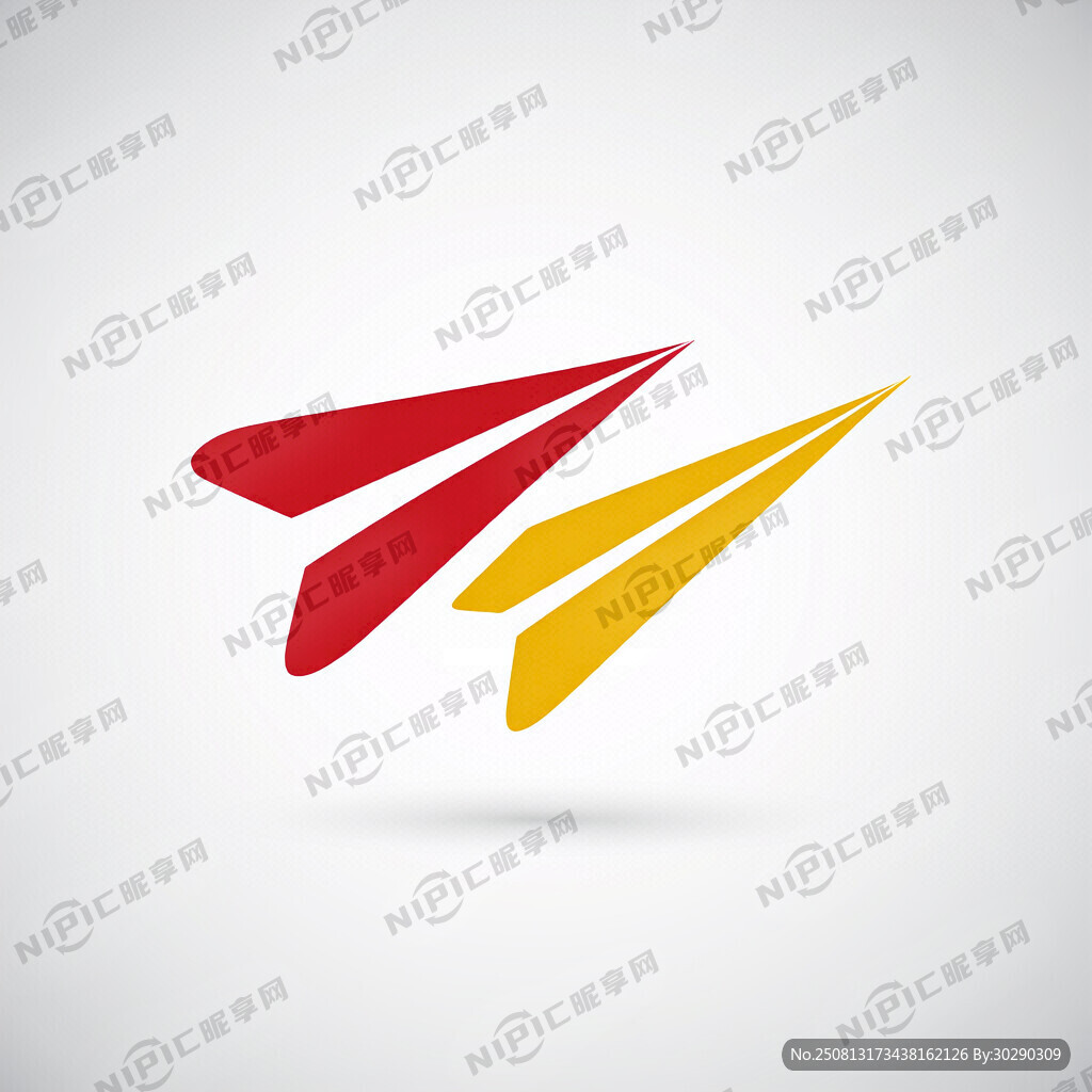 表现两个飞镖抽象绘画商标