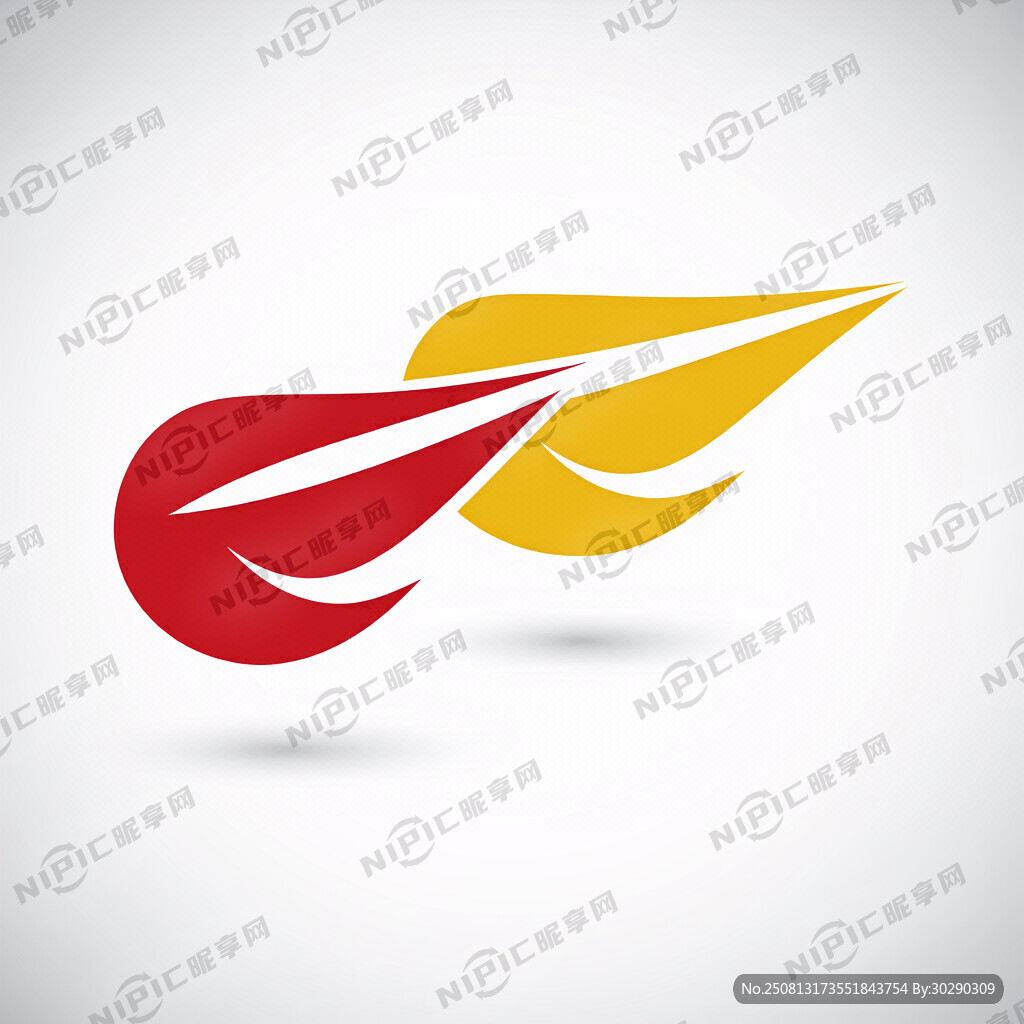 表现两个飞镖抽象绘画商标