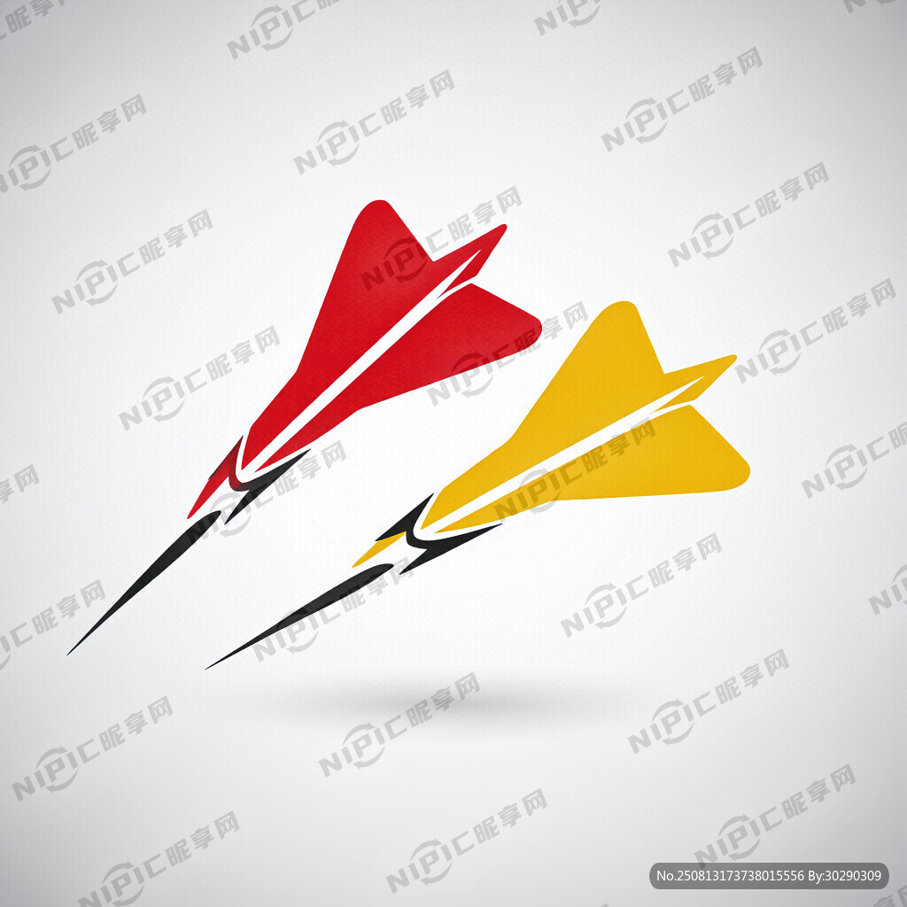 表现两个飞镖抽象绘画商标