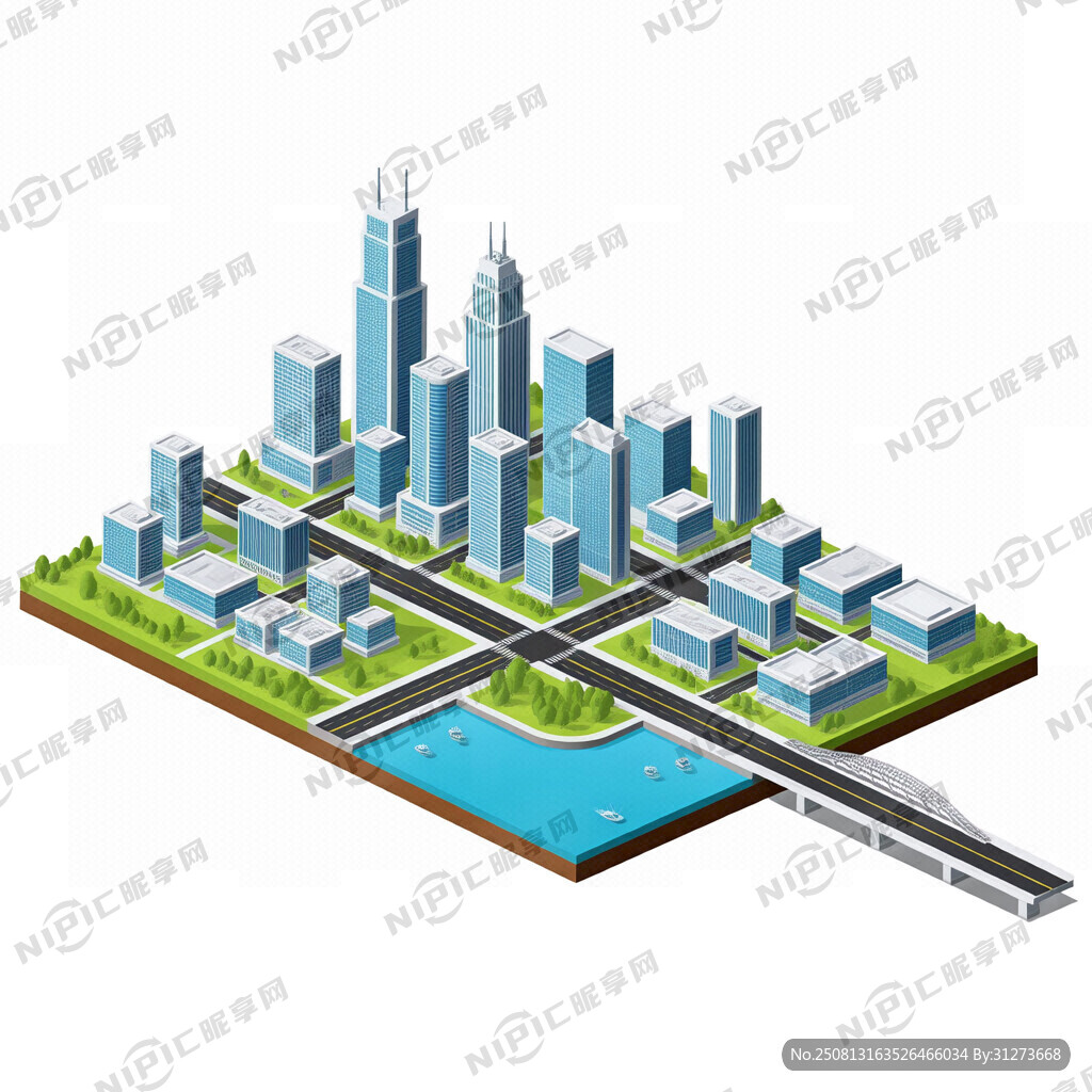 珠海城市建筑手绘 白底