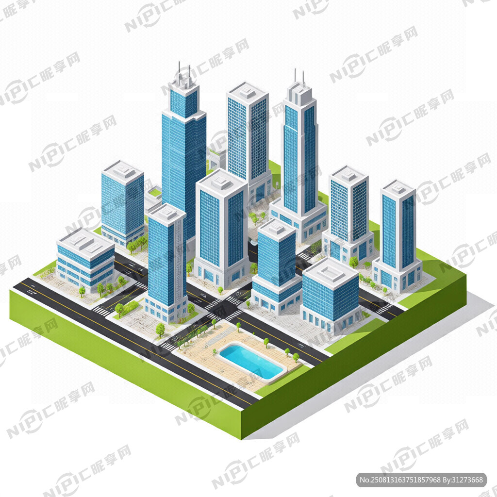 珠海城市建筑手绘 白底