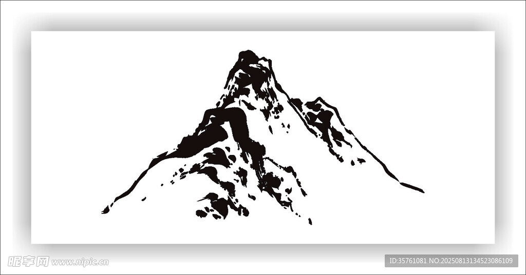 水墨山体矢量图