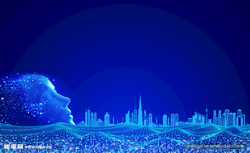 科技感城市夜景轮廓图