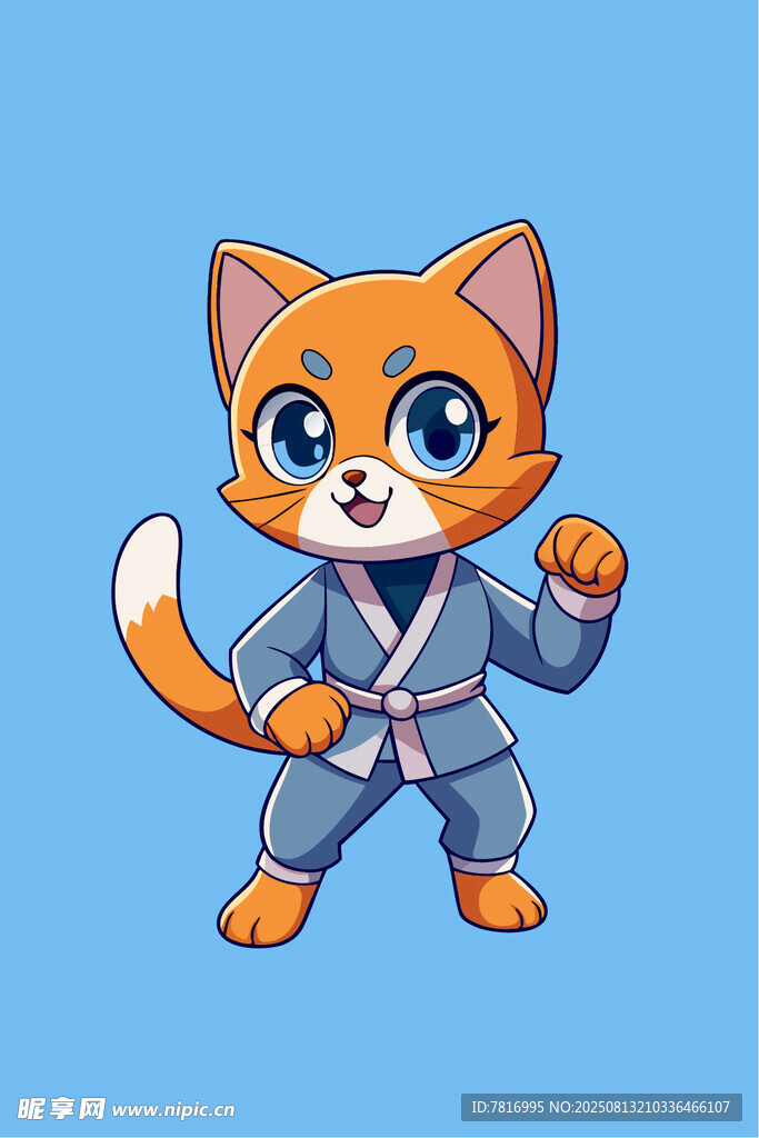 穿和服的功夫小猫