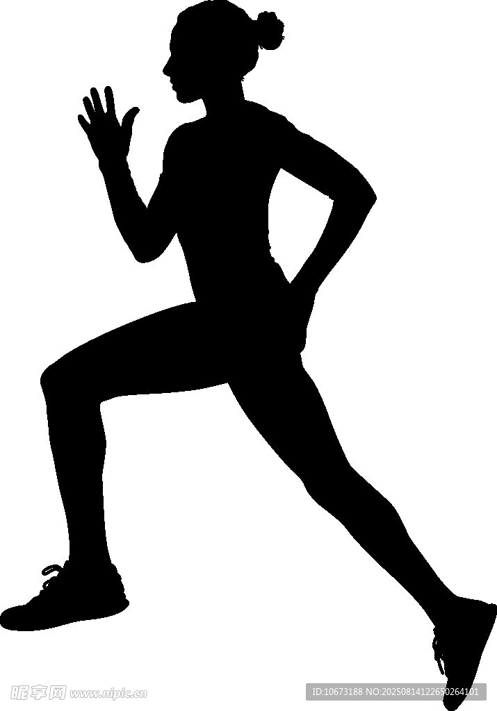 女性跑步剪影