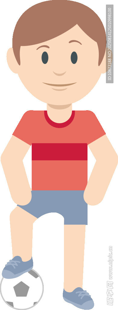 男孩踢足球瞬间