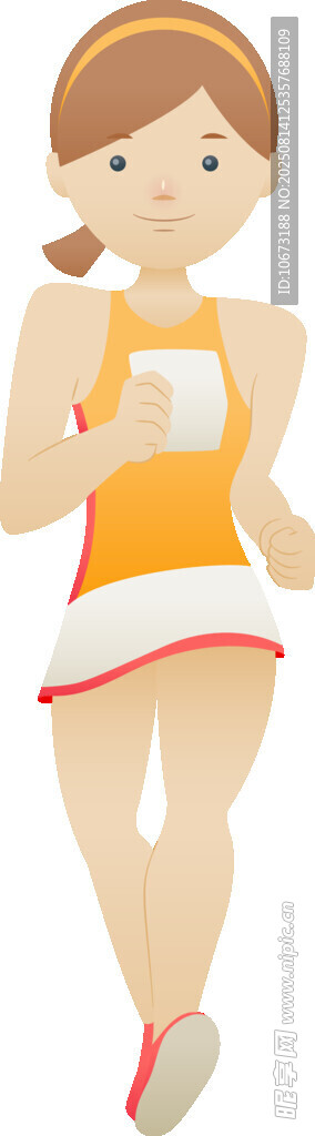 活力女孩快乐跑步